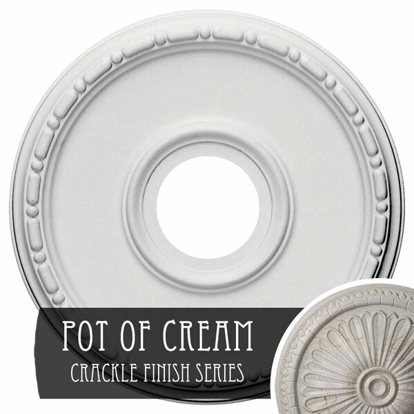 Ekena Millwork Medea Medallion (Canopies up to 5 3/8"), 16 1/2"OD x 3 7/8"ID x 1 1/2"P, Pot of Cream Crackle CM16MEPCC - main